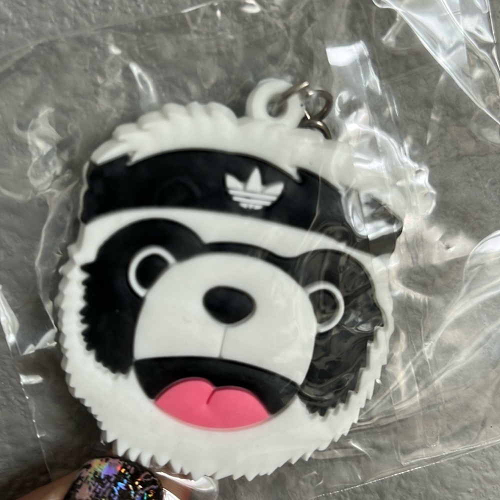 NEW Adidas Panda key chain black white